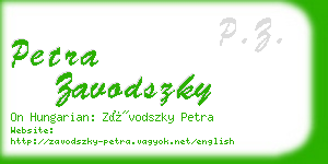 petra zavodszky business card